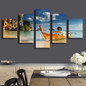 Oil Canvas Painting Picture Wall Art 5 Panel The Sea Ship Landscape Home Decoration