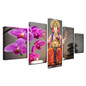 Canvas Pictures HD Printed Room Home Decor Wall Art 5 Pieces Elephant Head God Ganesha Painting Stone Flower Poster