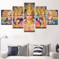 5 Panel Buddha Landscape Home Decor Canvas Print Painting Wall Art Picture