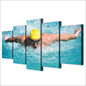 5 Piece Canvas Art Printed Swimming Fitness Painting Gym Framed Poster Wall Pictures
