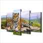 5 Piece Tiger Art Animal Poster Wall Pictures Living Room Wall Art Canvas Painting