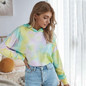 Loose Short Tie-dye Printed Hoodies Sweatshirts