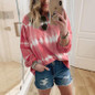 Loose Tie-dye Printed Sweatshirt Tops
