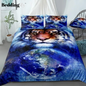 Blue Cosmic Space Tiger Bedding Set