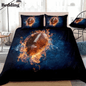 3D American Football Fire Rugby Bedding Set