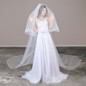 2 Layer Ivory White Cathedral Wedding Veil With Comb Bridal  Accessory