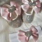 Crystal Heart Babydoll Shoes and Headband
