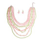 Pink and Green Multi Pearl Necklace