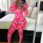 Sexy Onesie Pajamas Long Jumpsuit Sleepwear Long Romper Bodycon Adult Women Striped Print Bodysuit Sexy Lingerie Underwear