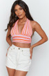 V Neck Bandage Crop Top