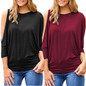 Womens Loose Fit Round Neck Blouse