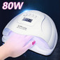 Nail Dryer Curing Manicure Pedicure UV Lamp Machine Plus Nail Lamp 80W UV LED Gel