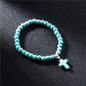 Natural Stone Cross Charm Bracelets