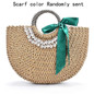 Straw bag portable woven beach handbag