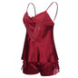 Women's Sleepwear Sexy Satin Sling Lingerie Lace Bowknot Nightdress