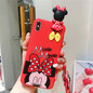 Cute Cartoon minnie Lanyard Couple phone Case