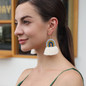 Rope knot hanging bohemian rainbow hand-woven rope retro  earrings