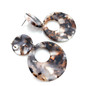 Leopard Acrylic Drop Earrings For Women New Fashion Unique bohemian Geometric Double Round Pendant Earrings Jewelry