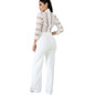 White Long Sleeve Women Jumpsuits Sexy Hollow Out Bodysuit Overalls Female Elegant Party Bodycon Jumpsuit Rompers Femme