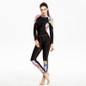 Women Print Swimwear Long Sleeve Warmth One-piece Swimsuit Diving Swimming Surfing Suit Professional Sport Swimwear