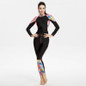 Women Print Swimwear Long Sleeve Warmth One-piece Swimsuit Diving Swimming Surfing Suit Professional Sport Swimwear