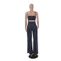 Women Blue Bodycon Backless Stripe Casual Bowtie Overalls Sexy Party Jumpsuit Plus Size