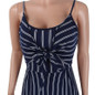 Women Blue Bodycon Backless Stripe Casual Bowtie Overalls Sexy Party Jumpsuit Plus Size