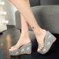 Women Sandals Rivets Transparent Peep Toe High Heels Sandals
