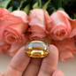 8mm Men Women Gold Tungsten Wedding Ring Polished Shiny Meteorite Inlay