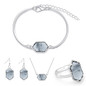 Jewelry Set Hexagon Necklace Bracelet Earrings Ring Resin