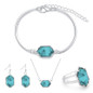 Jewelry Set Hexagon Necklace Bracelet Earrings Ring Resin