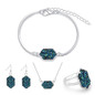 Jewelry Set Hexagon Necklace Bracelet Earrings Ring Resin
