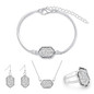 Jewelry Set Hexagon Necklace Bracelet Earrings Ring Resin