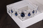 Luxury Silver Plated Blue Crystal Bridal Jewelry Sets