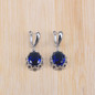 silver color earring ring set for women blue stone jewelry set