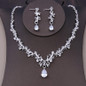 Heart Wedding Jewelry Sets Rhinestone Crown Tiara Choker Necklace Earrings