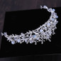 Heart Wedding Jewelry Sets Rhinestone Crown Tiara Choker Necklace Earrings