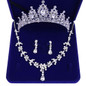 Jewelry Set Bride Crystal Rhinestone Tiaras Crown Earrings Necklace Sets