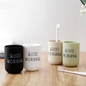 Bathroom Tumblers Good Morning Cup Round Toothbrush Toothpaste Holder