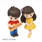 1 pair Cute Lovers Couple Figurines Miniature Craft with Guitar Ornament Fairy Garden Decor home decoration accessories