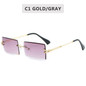 Retro Sunglasses Women Fashion Rimless Gradient Sun Glasses Shades