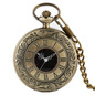 Black Roman Numerals Quartz Pocket Watch Men Black Hollow Case Steampunk Vintage Pendant