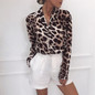 Chiffon Blouse Long Sleeve Sexy Leopard Print Blouse Turn Down Collar Lady Office