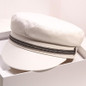 Women Flat Top Military Hat Ladies Autumn Winter Retro
