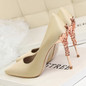 Metal Carved Thin Heel High Heels Pumps Women Shoes 2019 Sexy Pointed Toe Ladies Shoes Fashion Candy Colors Wedding Shoes Woman