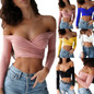 Women Slim Off Shoulder Shirt Crop Tops Blouses