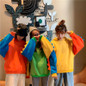 Hoodies Patchwork Winter Cute  Sweatshirt Women Oversize Hooded