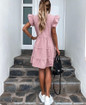 Polka Dot Street Sexy Casual Loose Thin Beach Party Dress Plus Size V Neck Mini Dress