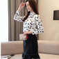 Autumn Fashion Women Chiffon Shirts Long Sleeve Polka Dot ruffless Women Blouses