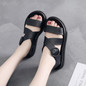 Ladies Flat Gladiator Sandals Women Open Toe Buckle Soft Jelly Rubber